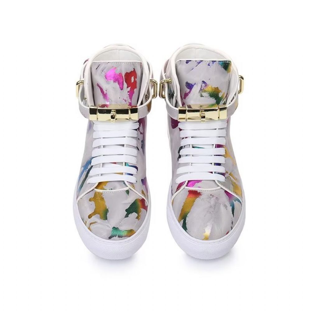 Baskets Homme Graffiti Elite Cuir Vache High Top Kicks - Multicolore