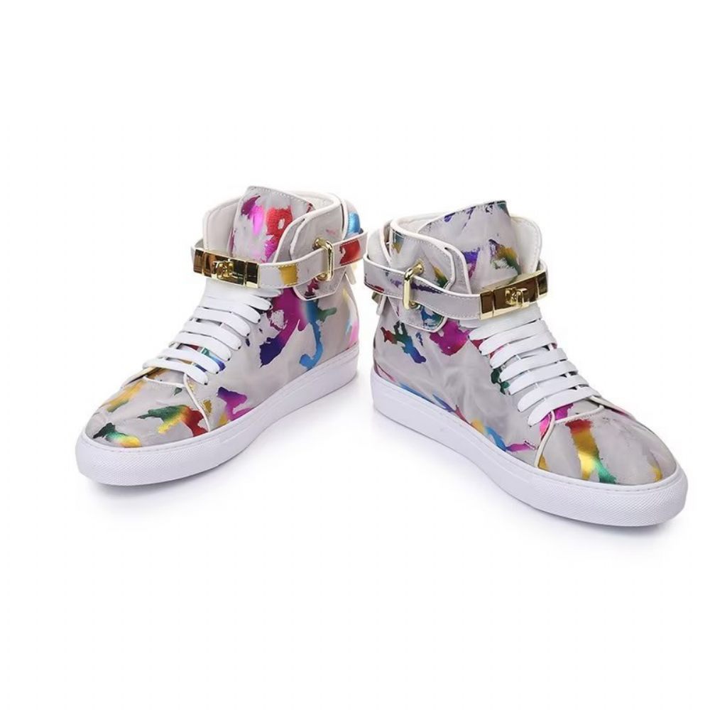 Baskets Homme Graffiti Elite Cuir Vache High Top Kicks - Multicolore