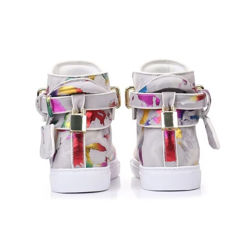 Baskets Homme Graffiti Elite Cuir Vache High Top Kicks - Multicolore