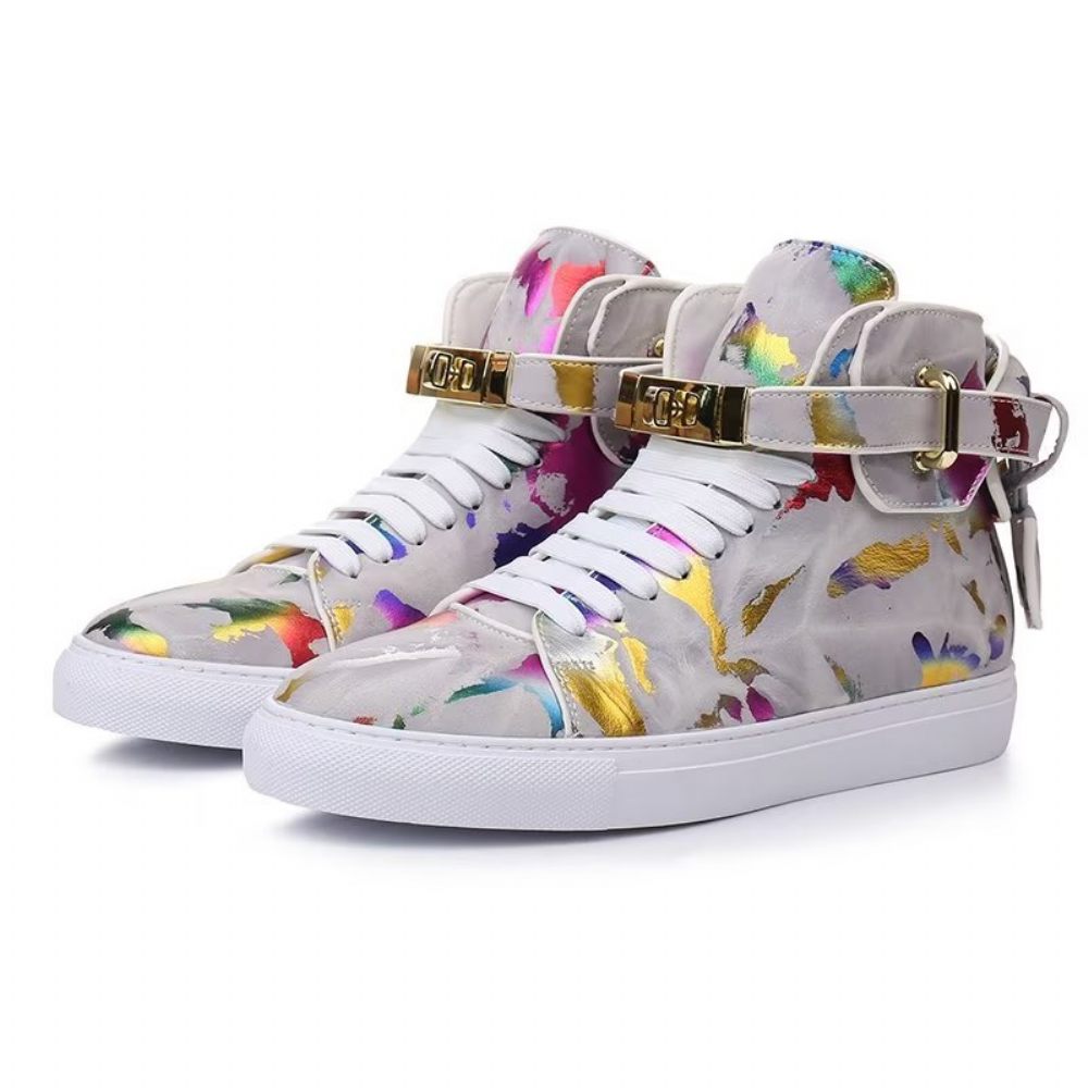 Baskets Homme Graffiti Elite Cuir Vache High Top Kicks - Multicolore