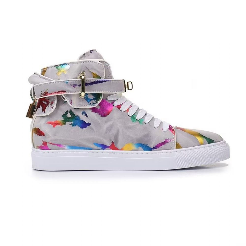 Baskets Homme Graffiti Elite Cuir Vache High Top Kicks - Multicolore