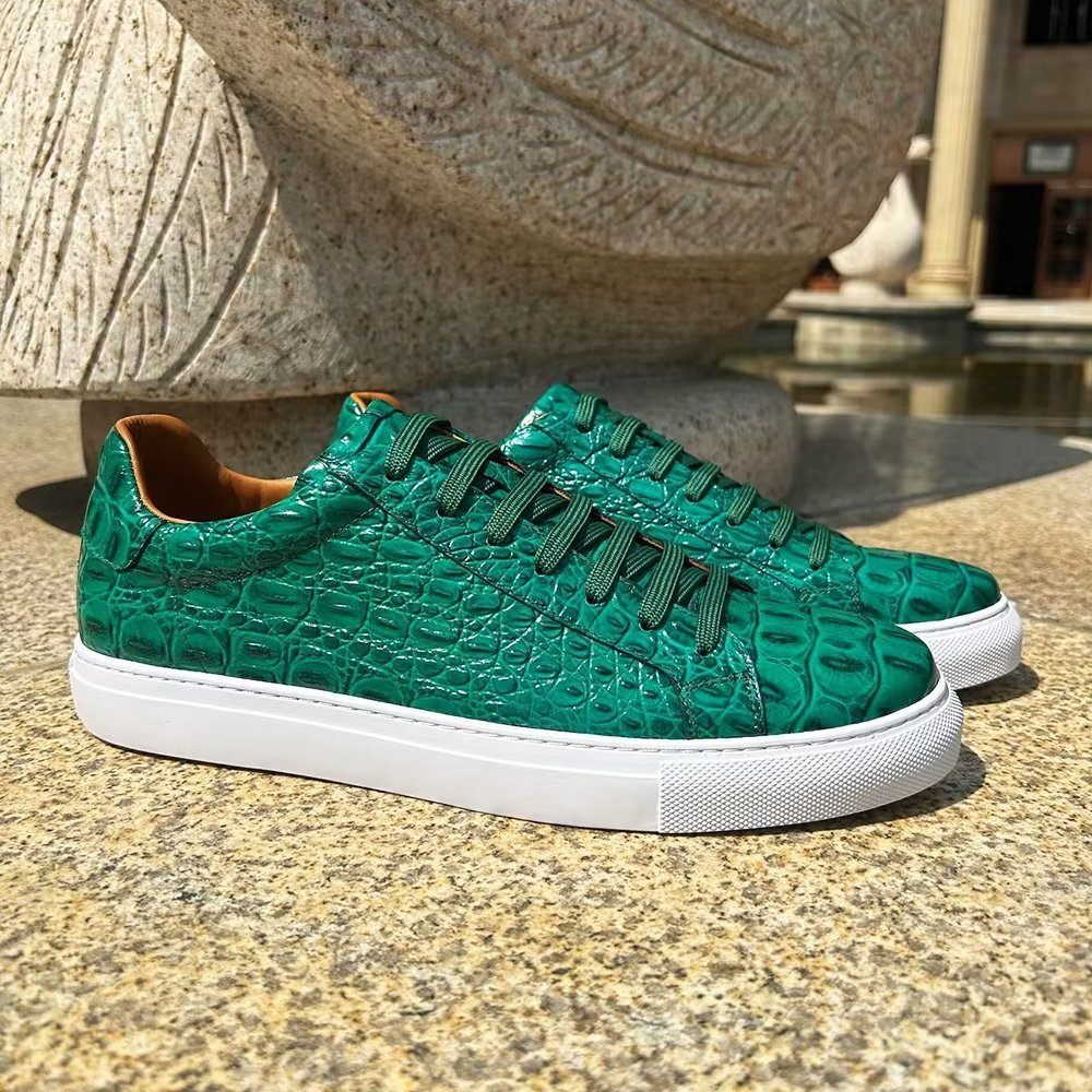 Baskets Pour Hommes Exotiques À Lacets - Vert