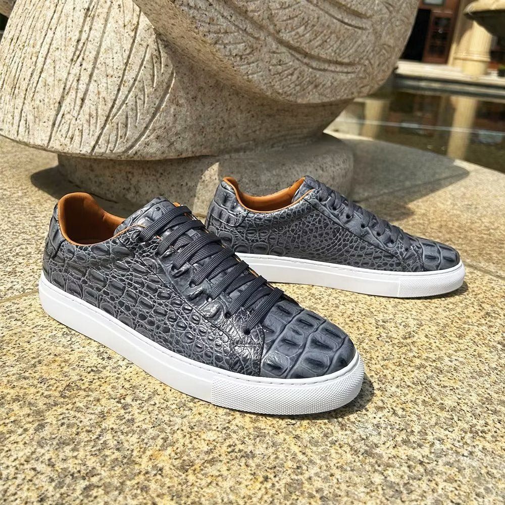 Baskets Pour Hommes Exotiques À Lacets - Gris