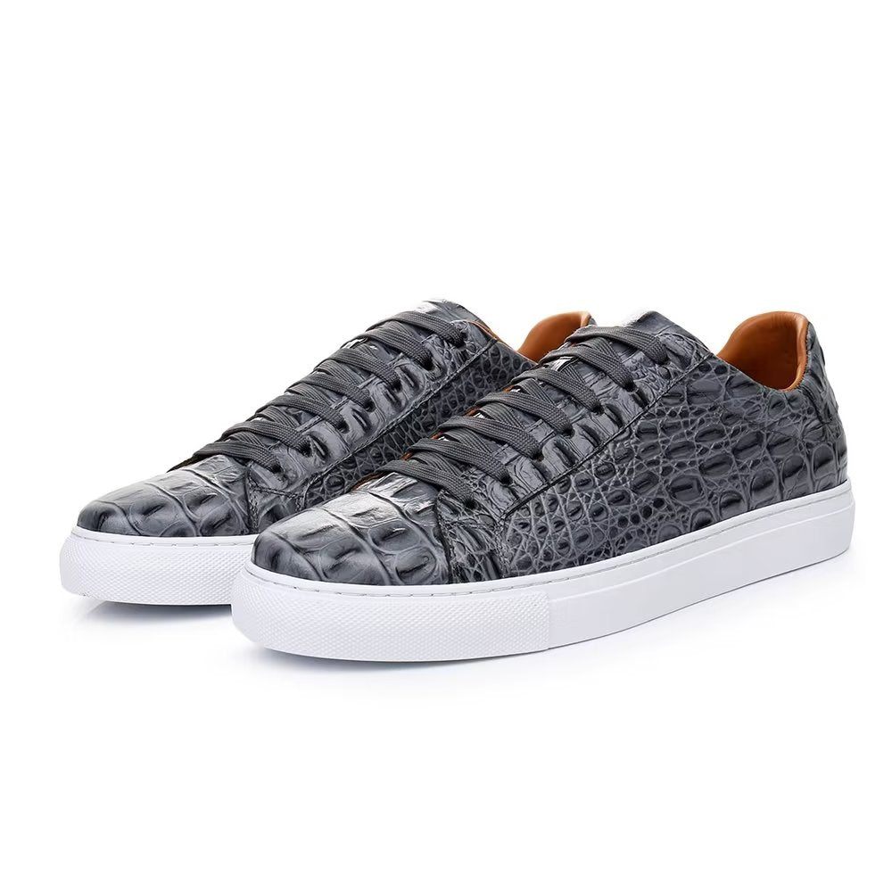 Baskets Pour Hommes Exotiques À Lacets - Gris