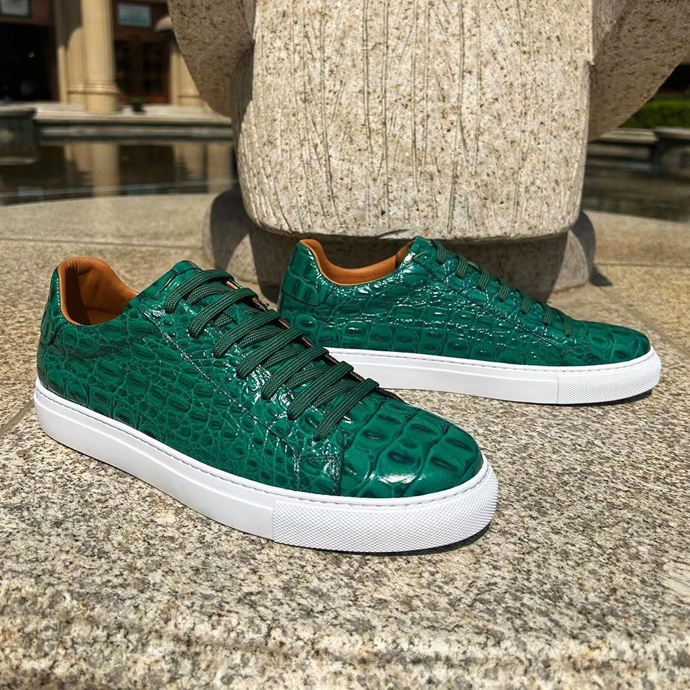 Baskets Pour Hommes Exotiques À Lacets - Vert