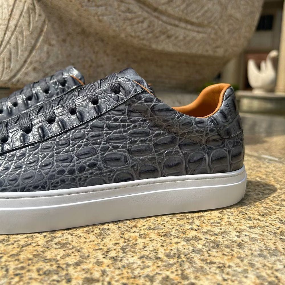 Baskets Pour Hommes Exotiques À Lacets - Gris