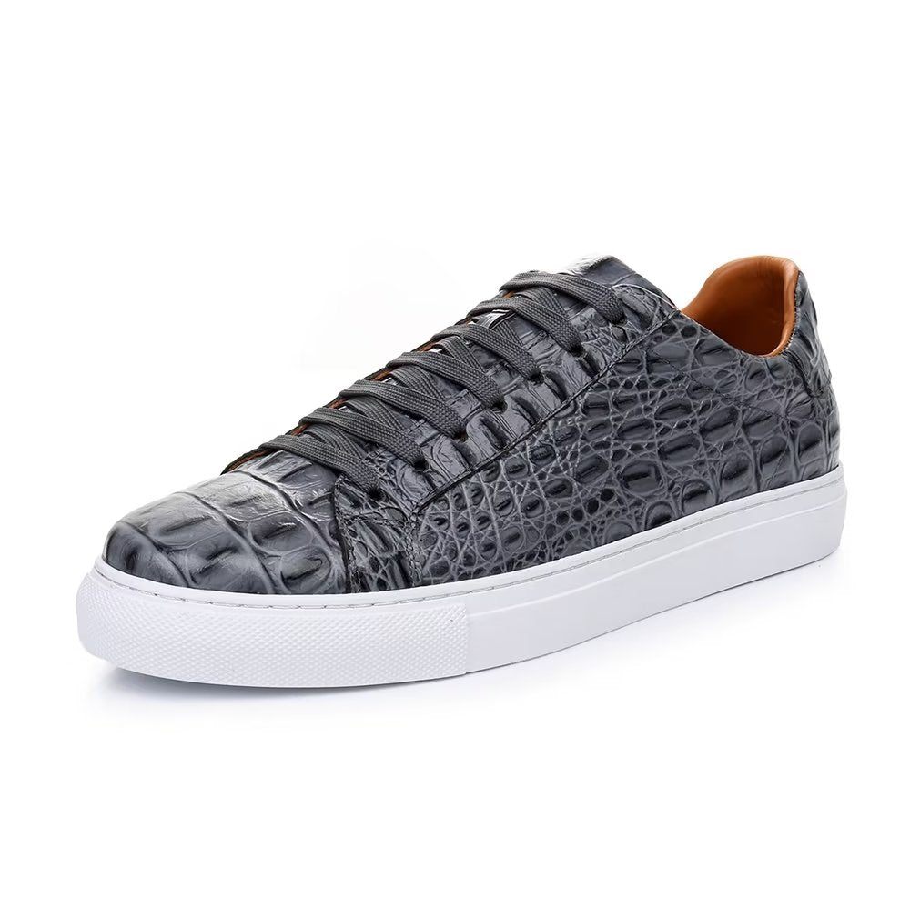 Baskets Pour Hommes Exotiques À Lacets - Gris