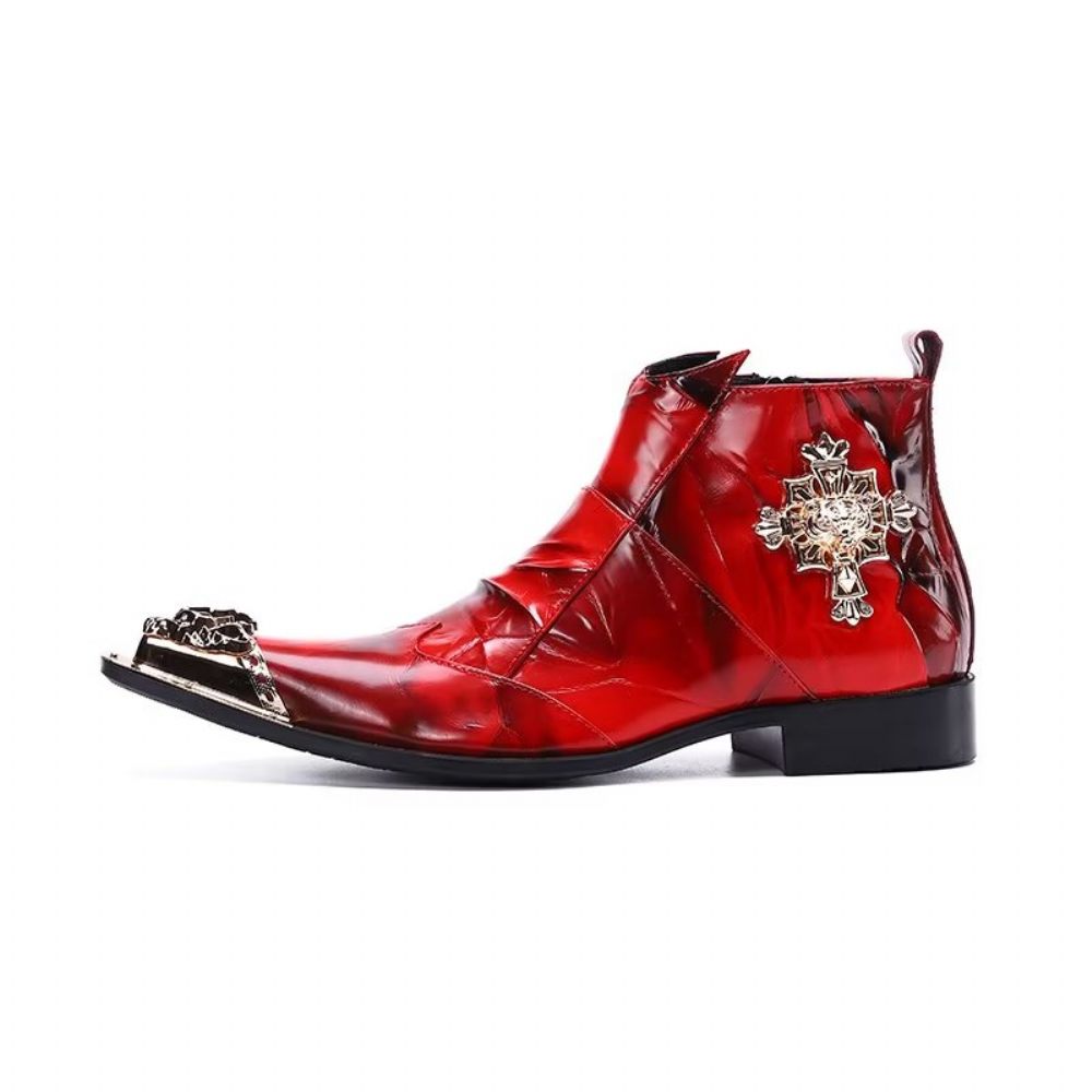 Bottes Homme Bottines Exotiques Chic - Rouge