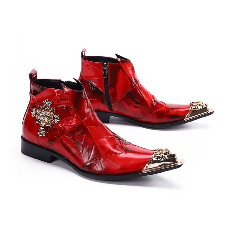 Bottes Homme Bottines Exotiques Chic - Rouge