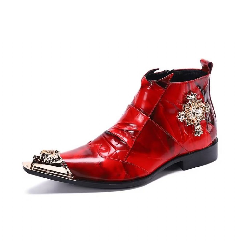 Bottes Homme Bottines Exotiques Chic - Rouge