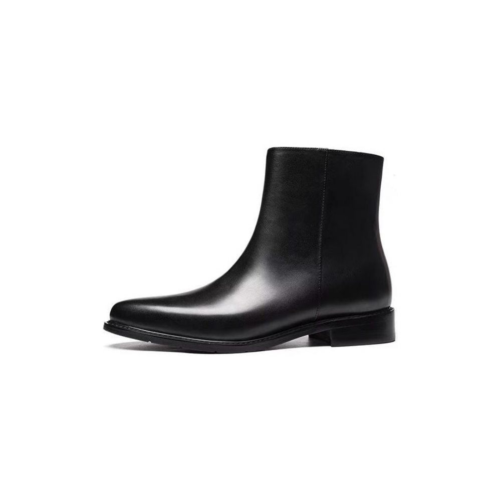 Bottes Pour Hommes Bottines À Bout Pointu Cuir Chic