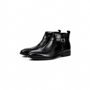 Bottes Pour Hommes Bottines À Bout Rond Cuir Exotique