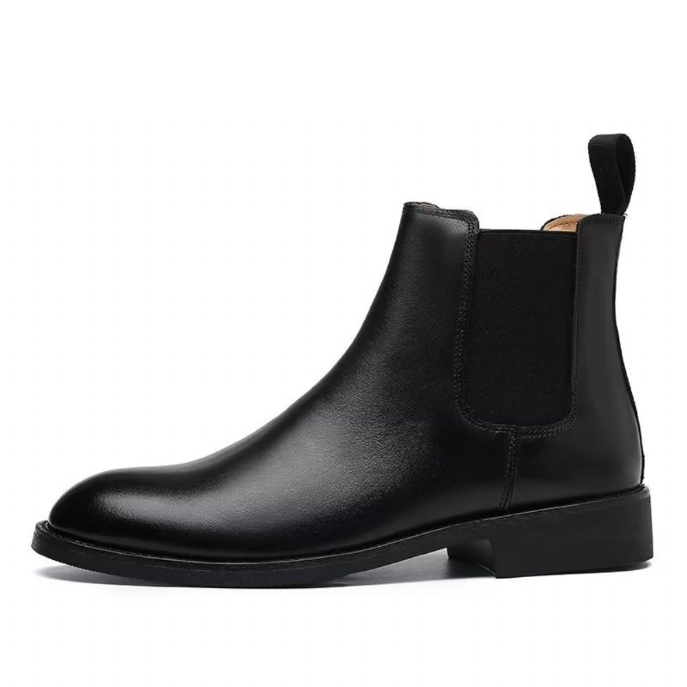 Bottes Pour Hommes Bottines Chelsea À Bout Pointu - Noir