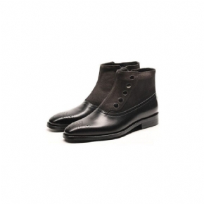 Bottes Pour Hommes Bottines Chelsea Brogue Cuir Vache Véritable