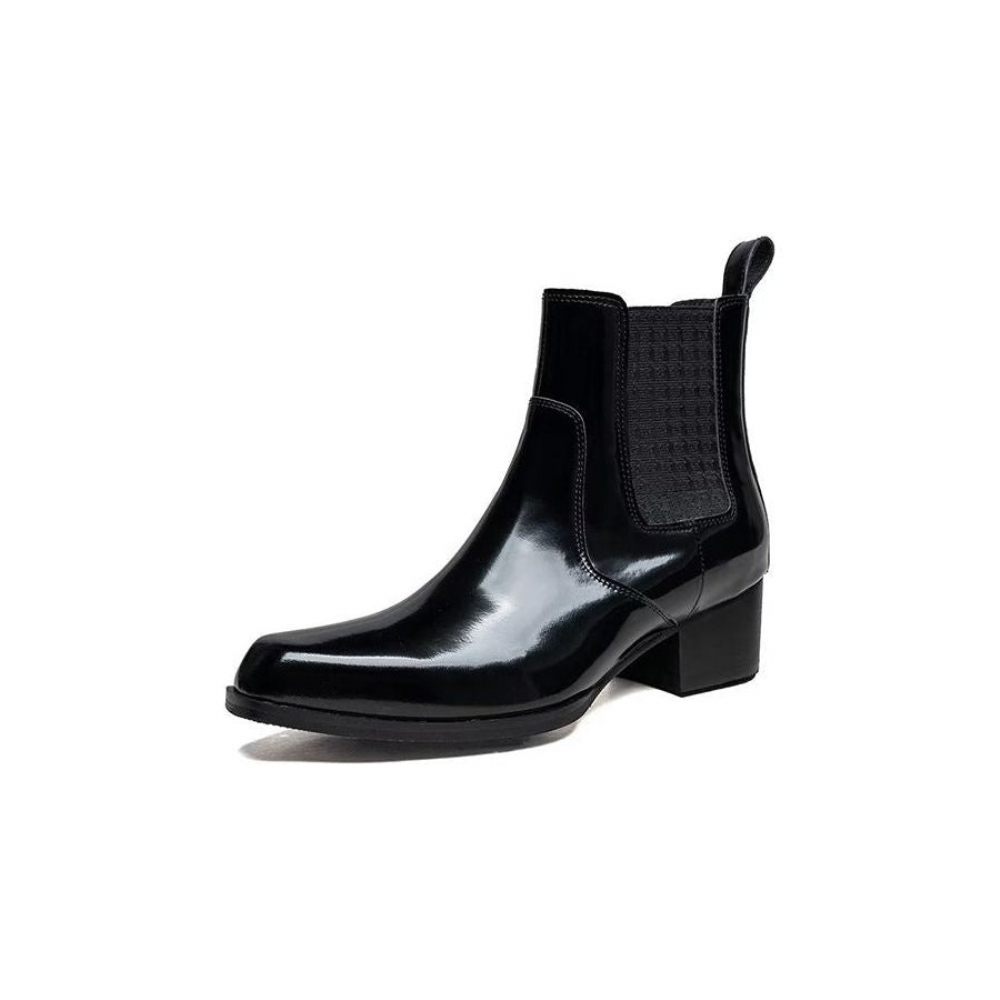 Bottes Pour Hommes Bottines Chelsea Chics Cuir À Bout Pointu