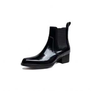 Bottes Pour Hommes Bottines Chelsea Chics Cuir À Bout Pointu