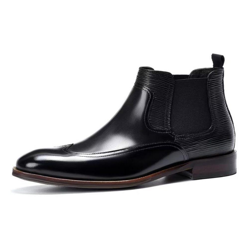 Bottes Pour Hommes Bottines Chelsea Élégantes - Noir