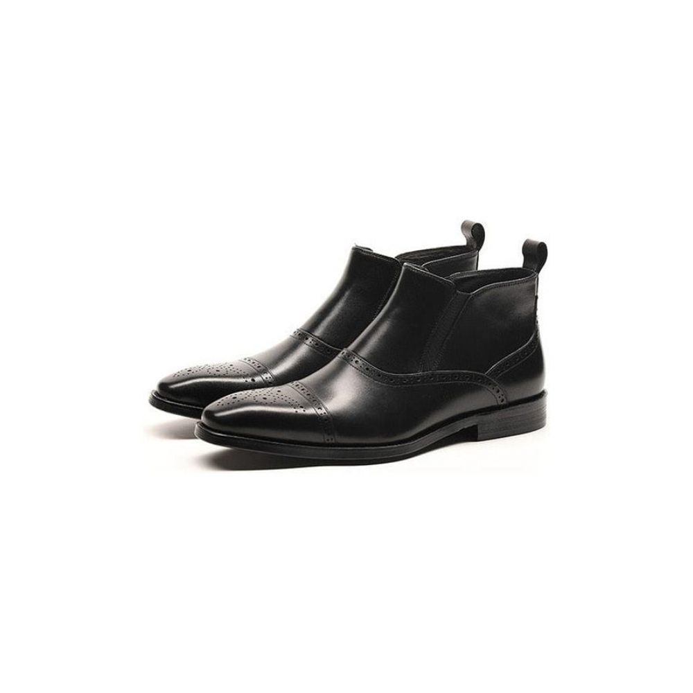 Bottes Pour Hommes Bottines Chelsea Luxe Cuir Vache Exotique