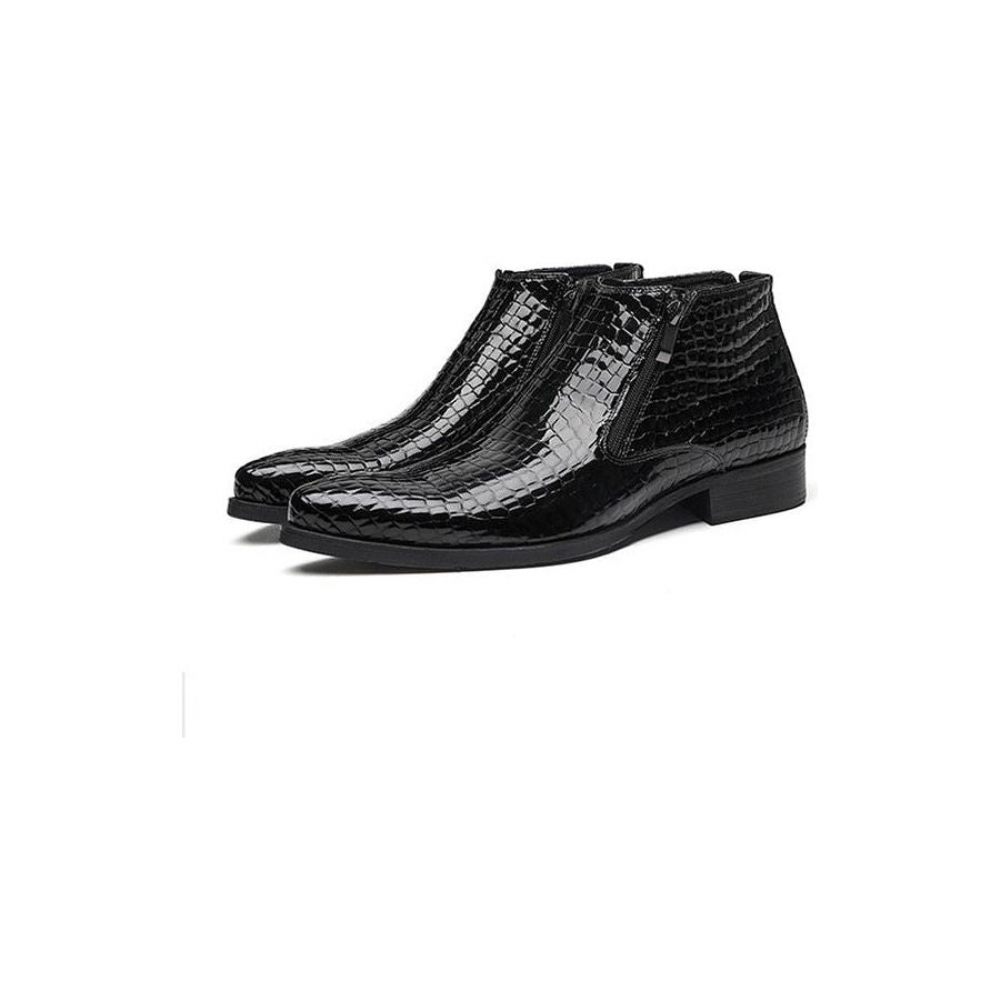 Bottes Pour Hommes Bottines Chelsea Luxe À Fermeture Éclair Serpent