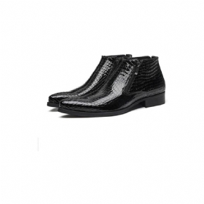 Bottes Pour Hommes Bottines Chelsea Luxe À Fermeture Éclair Serpent