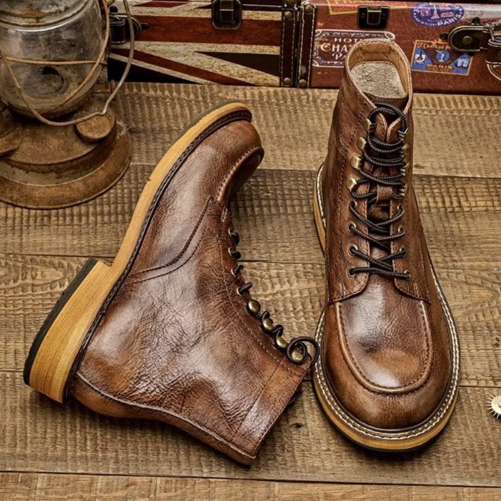 Bottes Pour Hommes Bottines Chics - Café