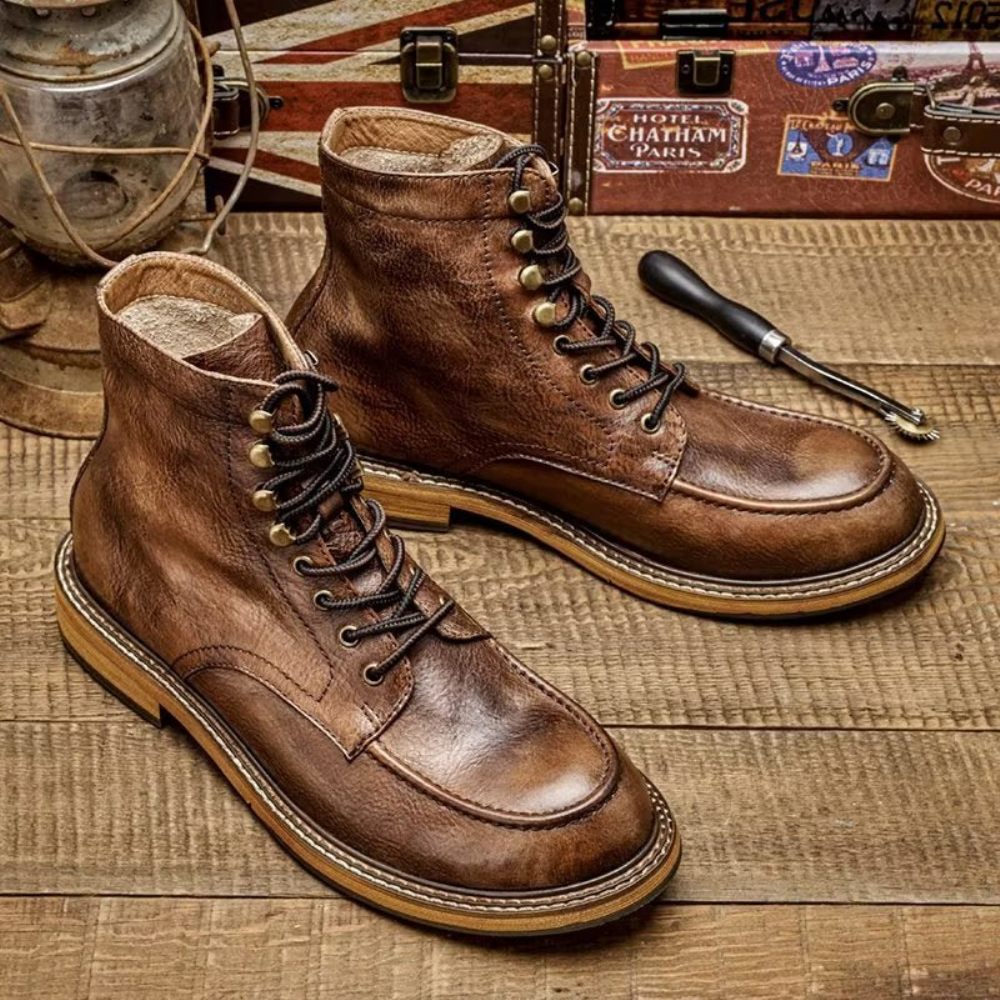 Bottes Pour Hommes Bottines Chics - Café