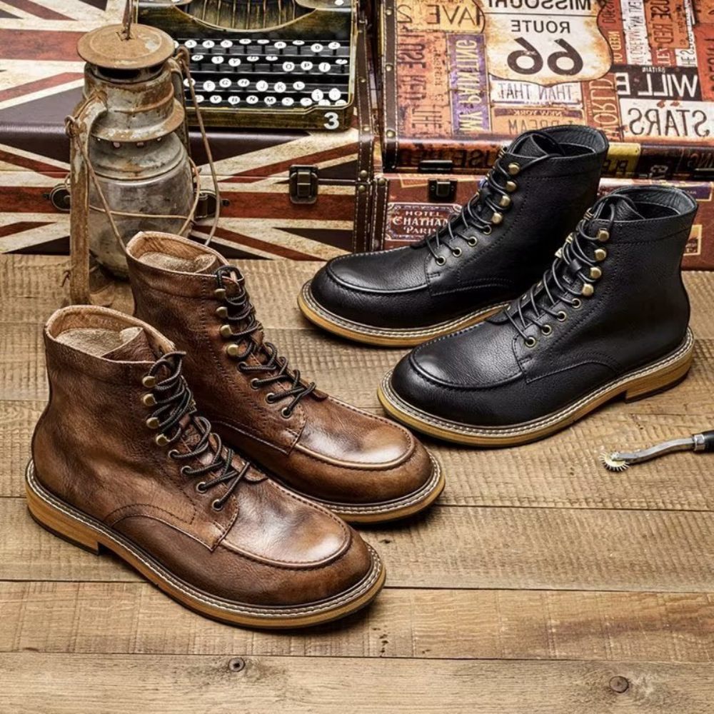 Bottes Pour Hommes Bottines Chics - Café