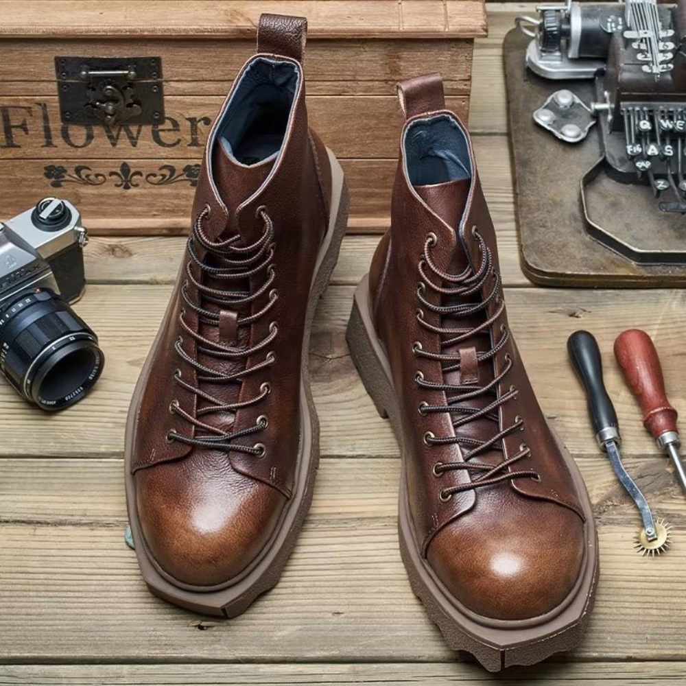 Bottes Pour Hommes Bottines Chics - Café