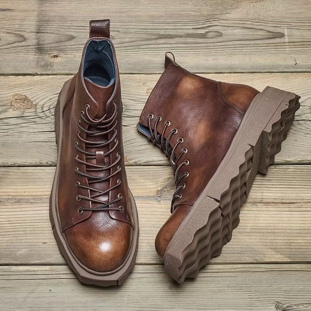 Bottes Pour Hommes Bottines Chics - Café