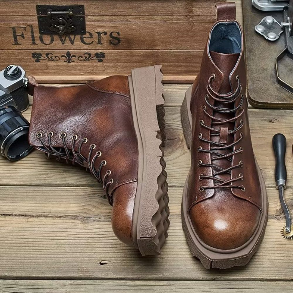 Bottes Pour Hommes Bottines Chics - Café