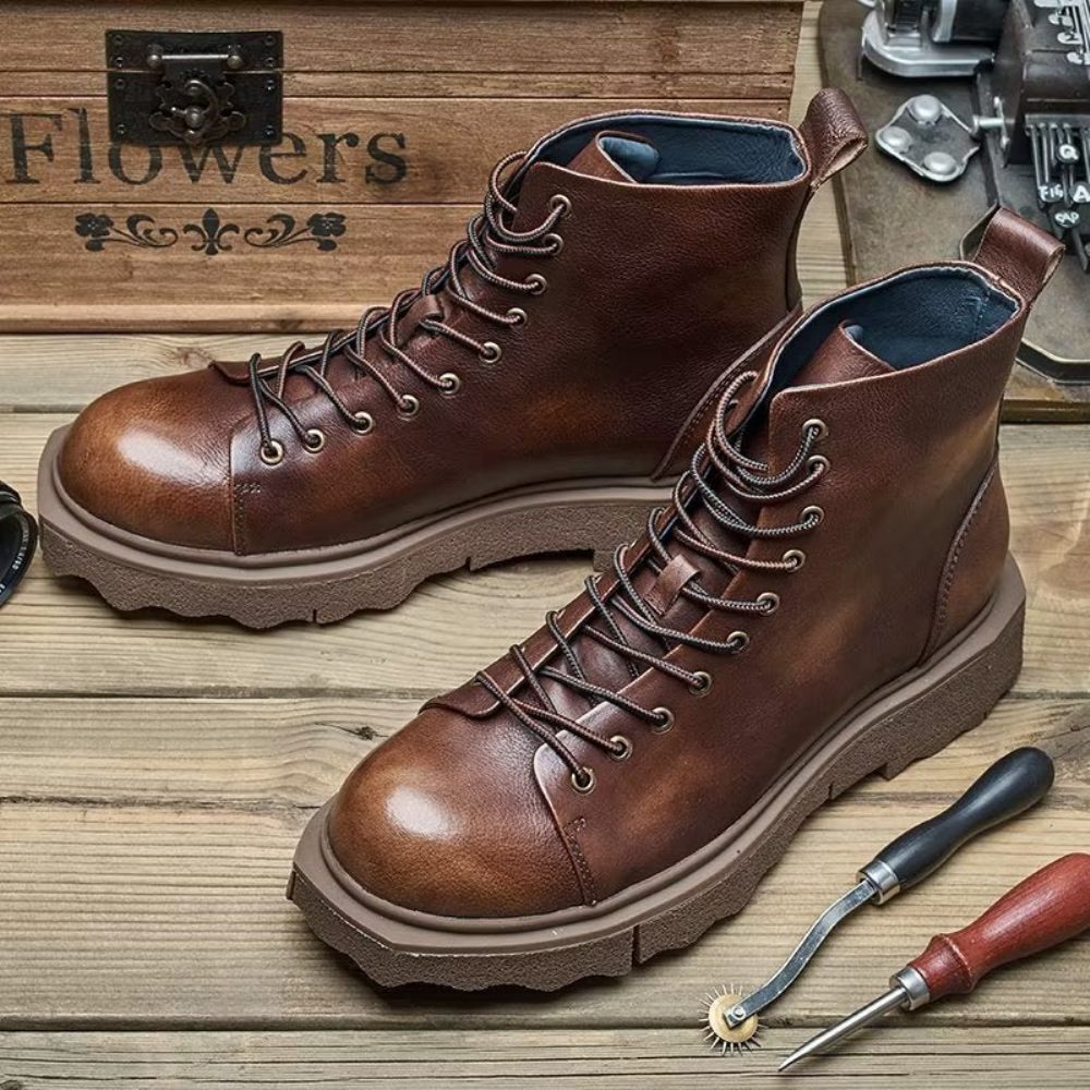 Bottes Pour Hommes Bottines Chics - Café