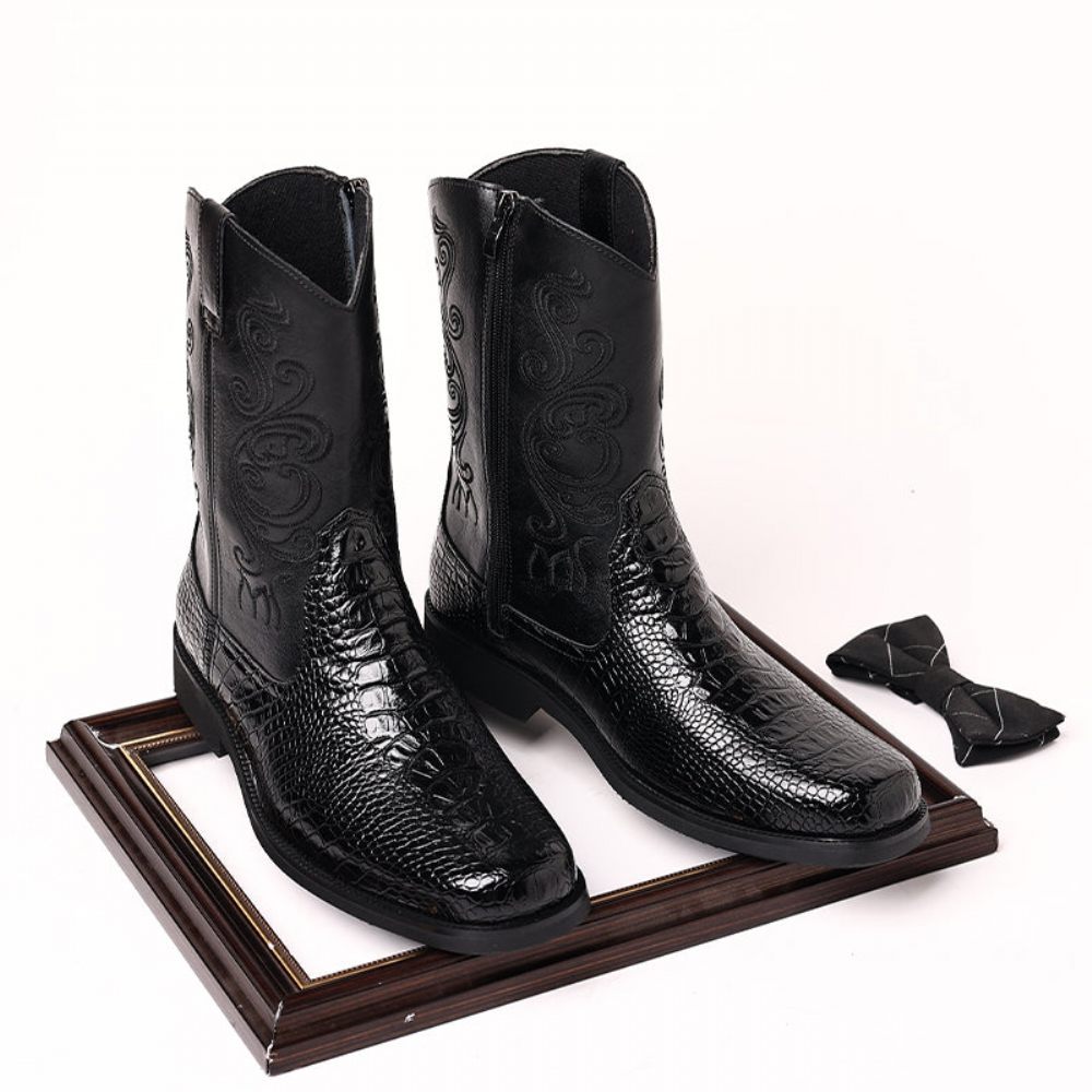 Bottes Pour Hommes Bottines Chics - Noir