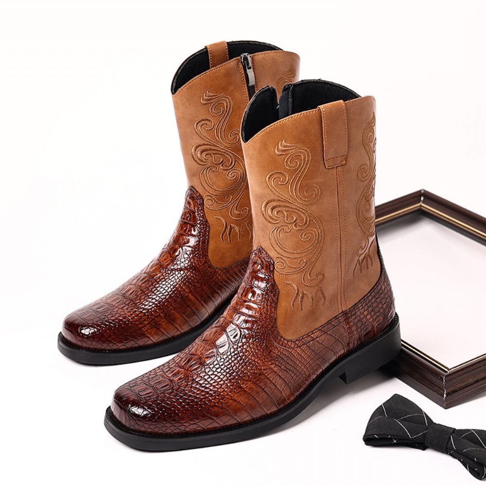 Bottes Pour Hommes Bottines Chics - Marron