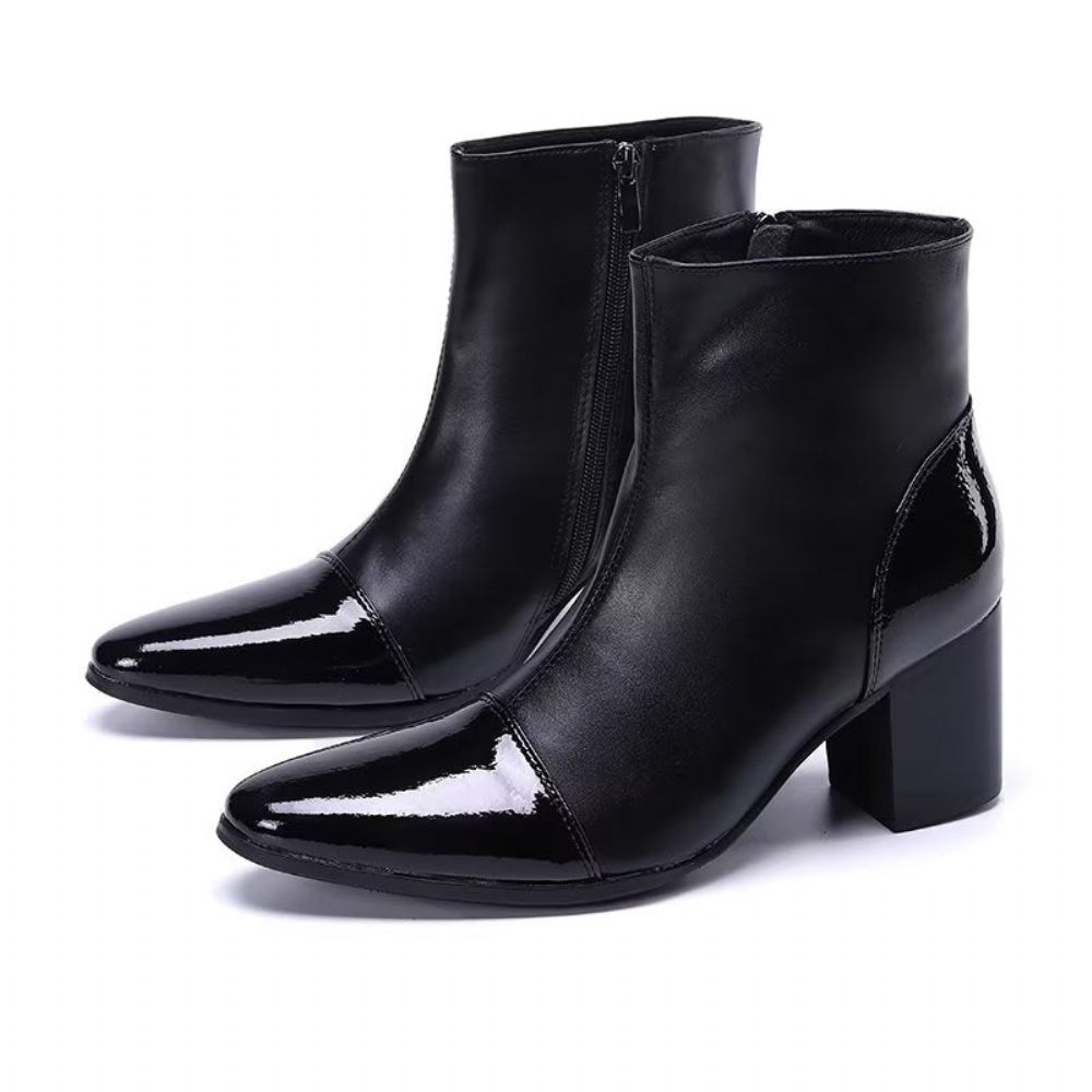 Bottes Pour Hommes Bottines Chics - Noir