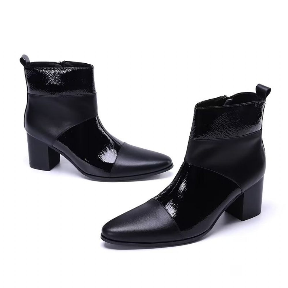 Bottes Pour Hommes Bottines Chics - Noir 1