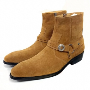 Bottes Pour Hommes Bottines Chics Cuir Véritable