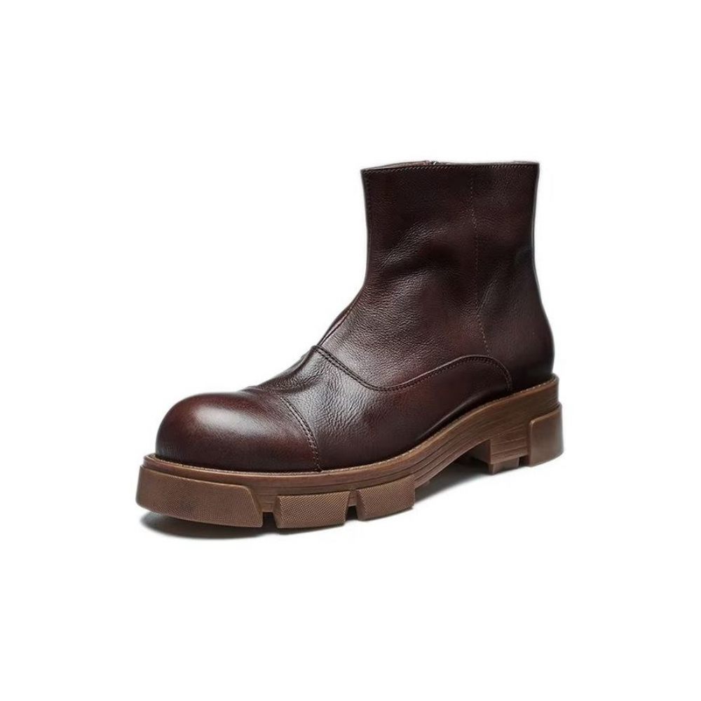 Bottes Pour Hommes Bottines Cloutées À Enfiler Cuir Vache Élégantes