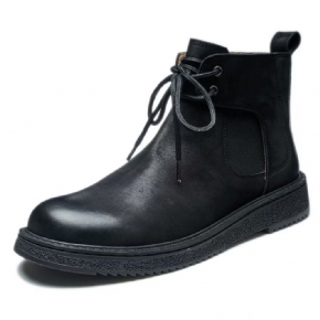 Bottes Pour Hommes Bottines Cloutées À Lacets Cuir Vache Élégant