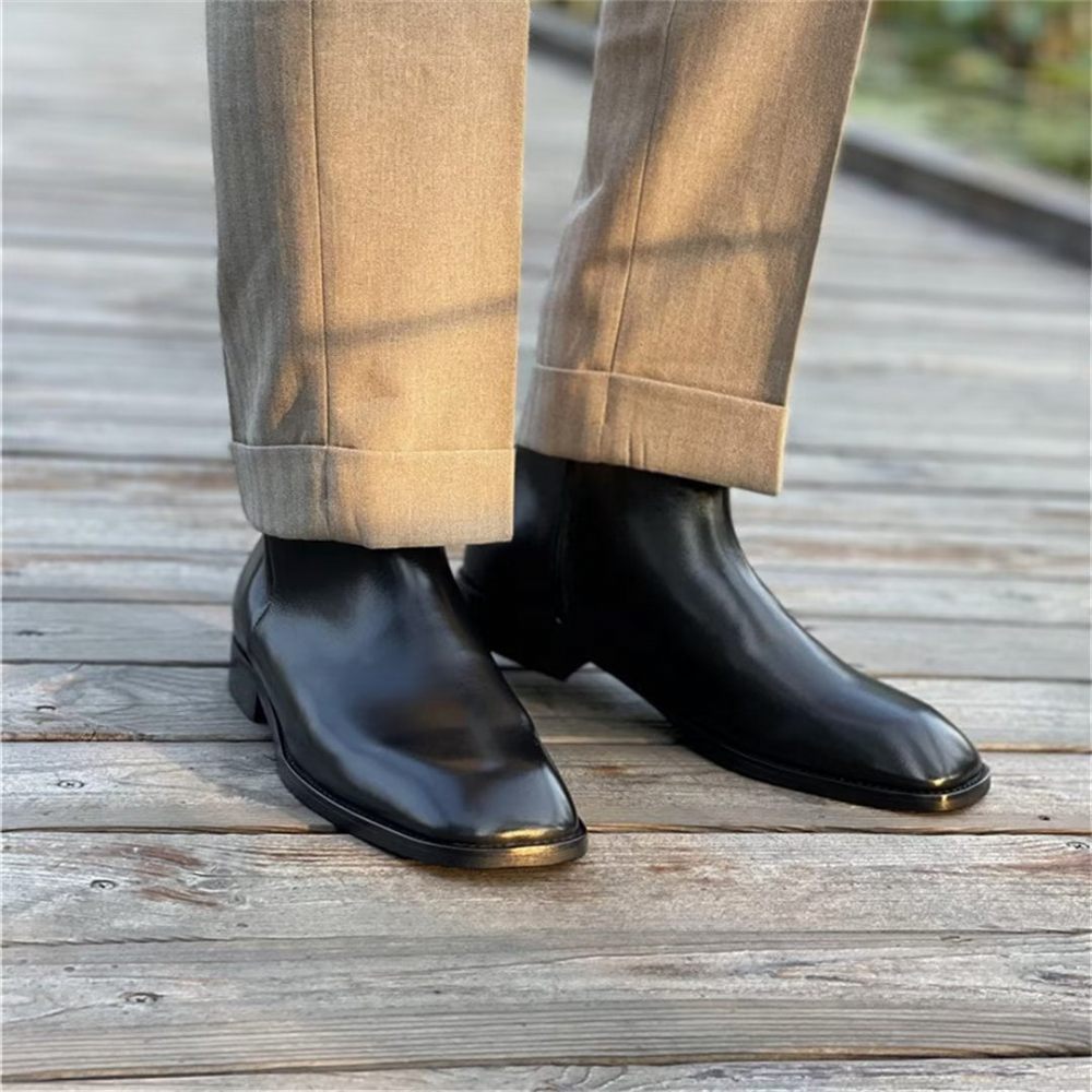 Bottes Pour Hommes Bottines Confortables - Noir