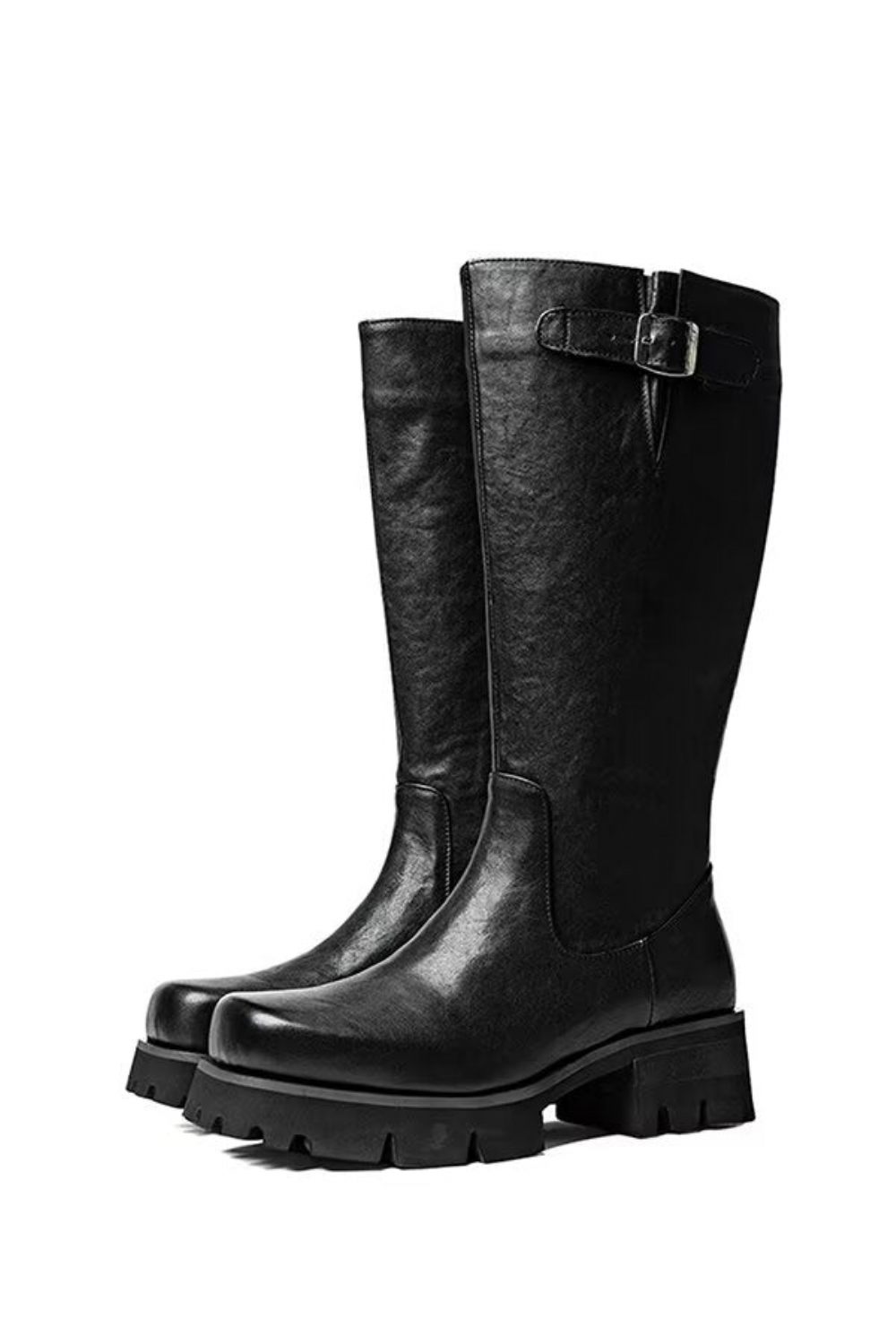 Bottes Pour Hommes Bottines Cuir À Bout Rond