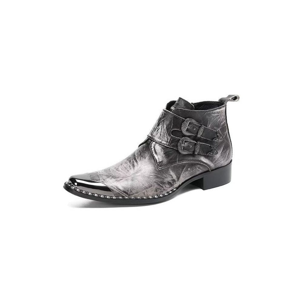 Bottes Pour Hommes Bottines Cuir Confidently Chic - Gris