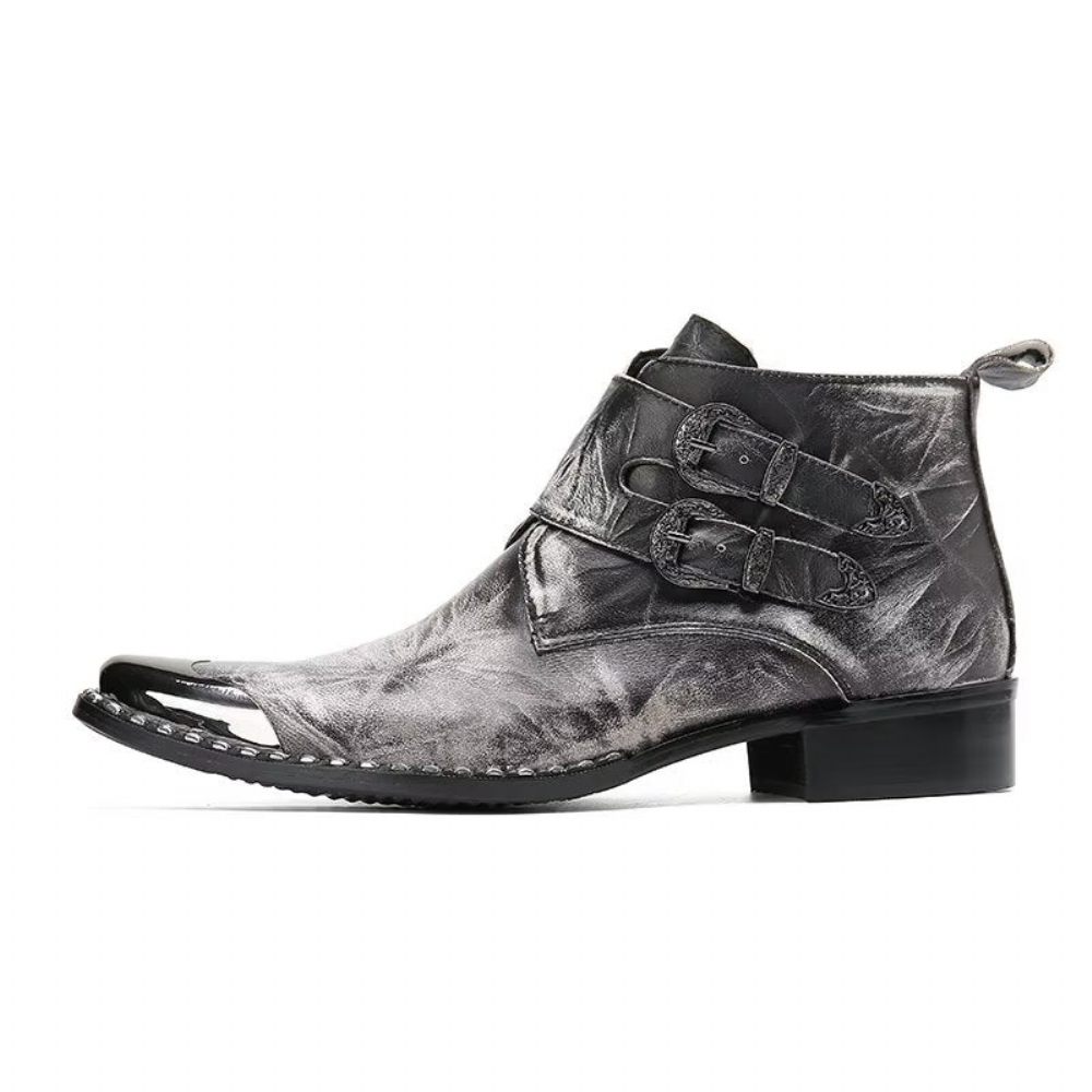 Bottes Pour Hommes Bottines Cuir Confidently Chic - Gris