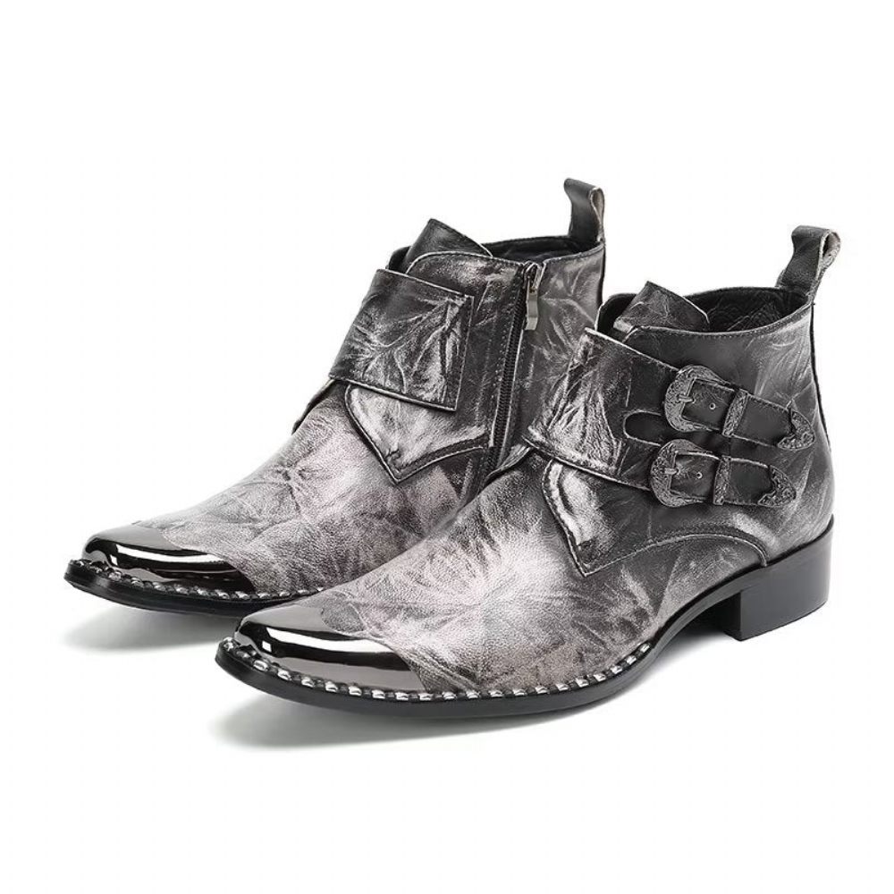 Bottes Pour Hommes Bottines Cuir Confidently Chic - Gris