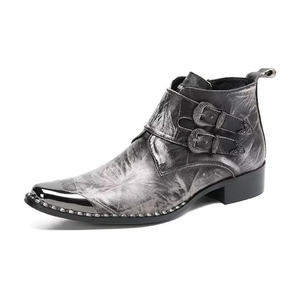 Bottes Pour Hommes Bottines Cuir Confidently Chic - Gris