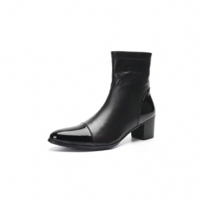 Bottes Pour Hommes Bottines Cuir Texturé