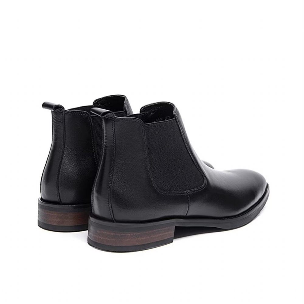 Bottes Pour Hommes Bottines Élégantes Cuir - Noir