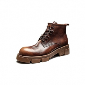 Bottes Pour Hommes Bottines Élégantes Cuir Vache À Lacets Daim