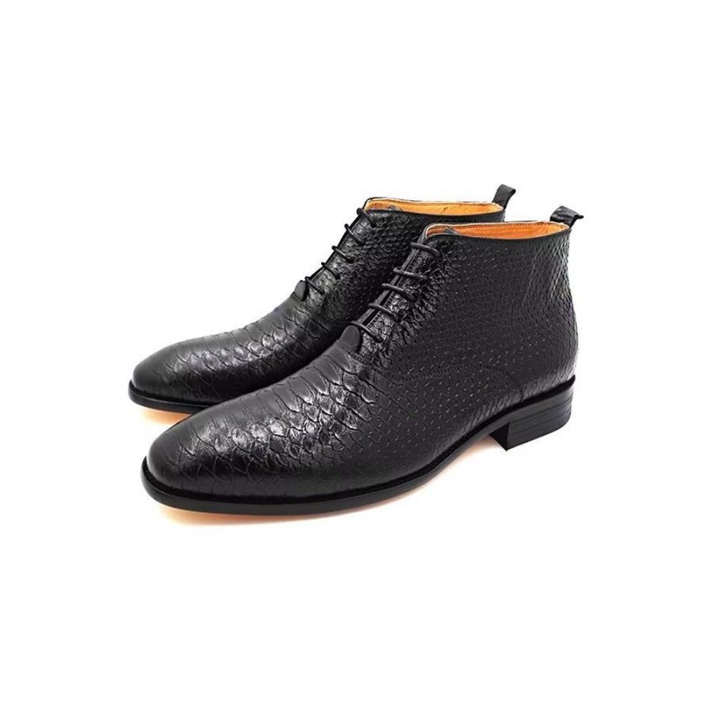 Bottes Pour Hommes Bottines À Enfiler Cuir Véritable Opulent