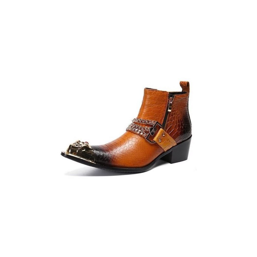 Bottes Pour Hommes Bottines Exotiques - Marron