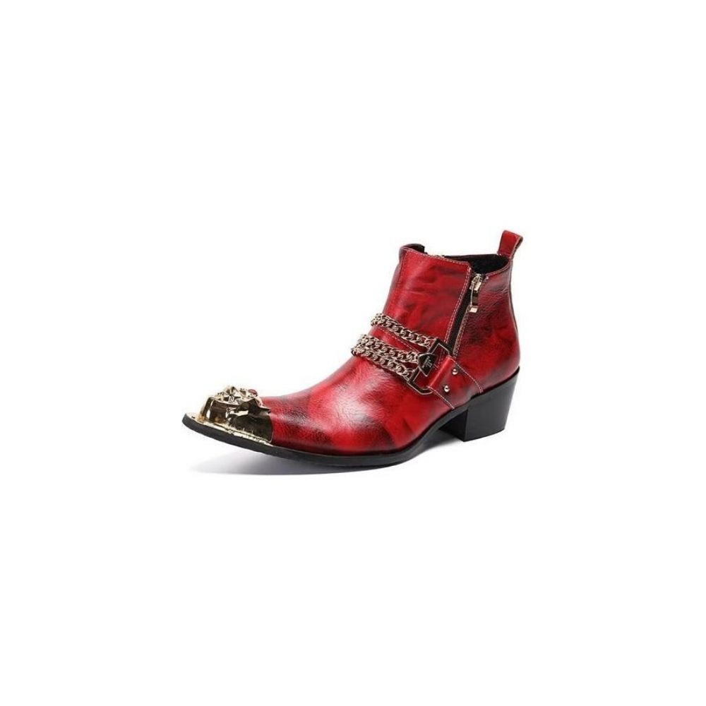 Bottes Pour Hommes Bottines Exotiques - Rouge